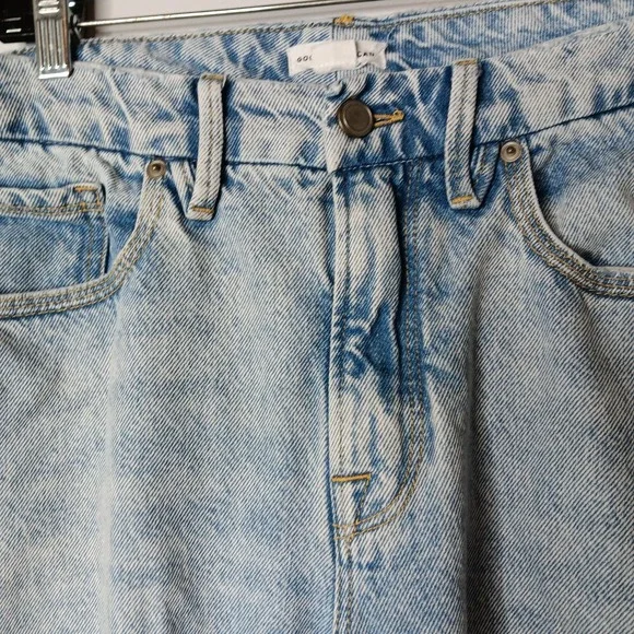 Good American Good '90s Jeans Womens Size 8/29 Blue Destroyed Denim Straight Leg - Picture 7 of 13